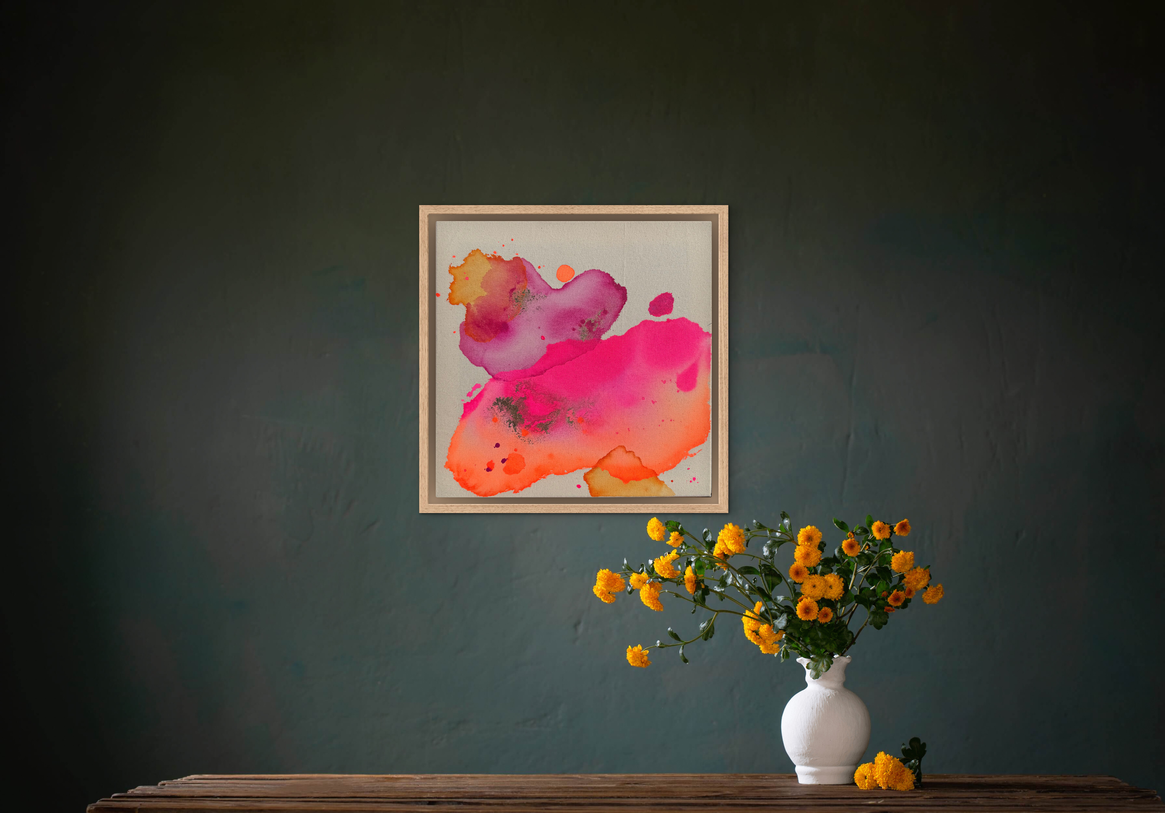 Sommervermissung, 2026, Acryl und Gold auf roher Baumwollleinwand, Ansicht 3